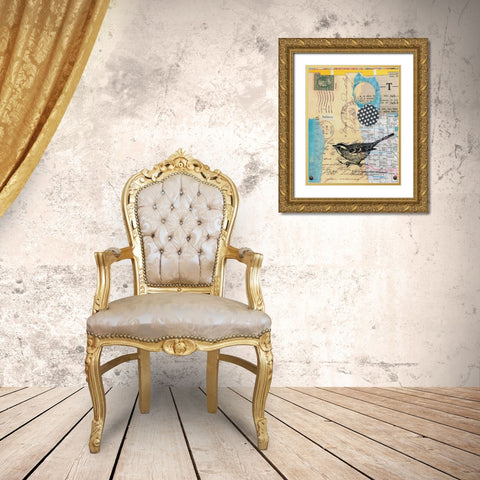 Perched II Gold Ornate Wood Framed Art Print with Double Matting by Prahl, Courtney