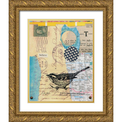 Perched II Gold Ornate Wood Framed Art Print with Double Matting by Prahl, Courtney