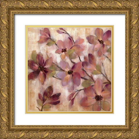 Magenta Branch I Gold Ornate Wood Framed Art Print with Double Matting by Vassileva, Silvia