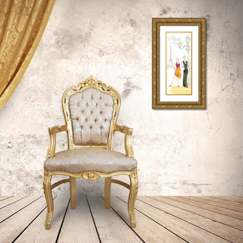 Paris Lovers Gold Ornate Wood Framed Art Print with Double Matting by Tillmon, Avery