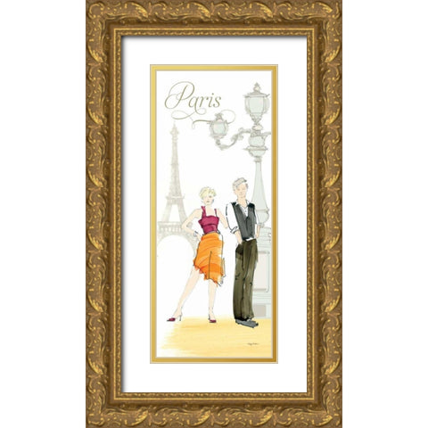 Paris Lovers Gold Ornate Wood Framed Art Print with Double Matting by Tillmon, Avery