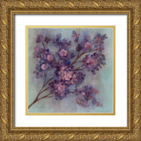 Twilight Cherry Blossoms I Gold Ornate Wood Framed Art Print with Double Matting by Vassileva, Silvia