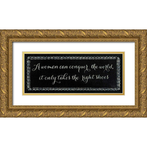 Right Shoes Gold Ornate Wood Framed Art Print with Double Matting by Adams, Emily