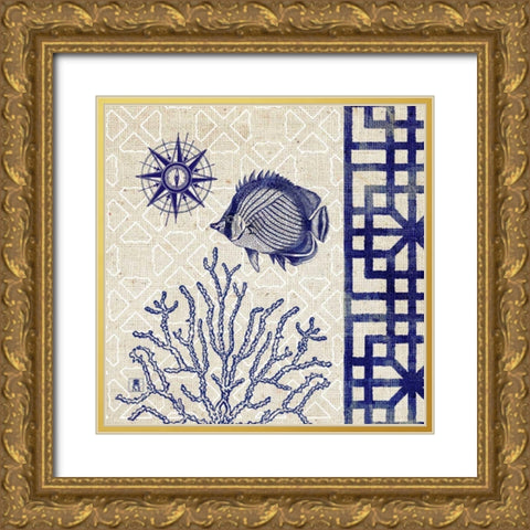 Sea Shore Square II Gold Ornate Wood Framed Art Print with Double Matting by Studio Mousseau