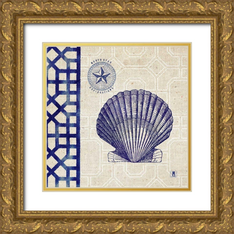 Sea Shore Square III Gold Ornate Wood Framed Art Print with Double Matting by Studio Mousseau
