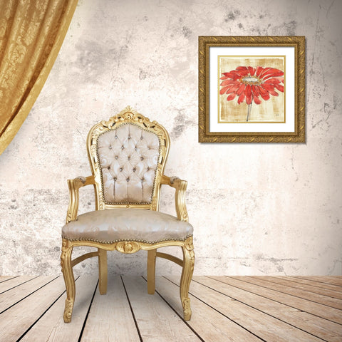 Tangerine and Grey I Gold Ornate Wood Framed Art Print with Double Matting by Paschke, Chris