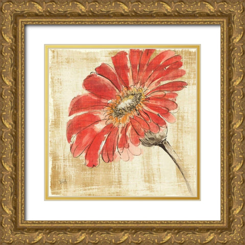 Tangerine and Grey II Gold Ornate Wood Framed Art Print with Double Matting by Paschke, Chris