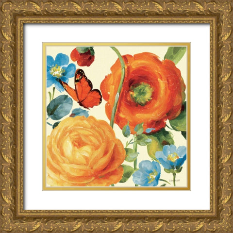 Summer Brights IV Gold Ornate Wood Framed Art Print with Double Matting by Audit, Lisa