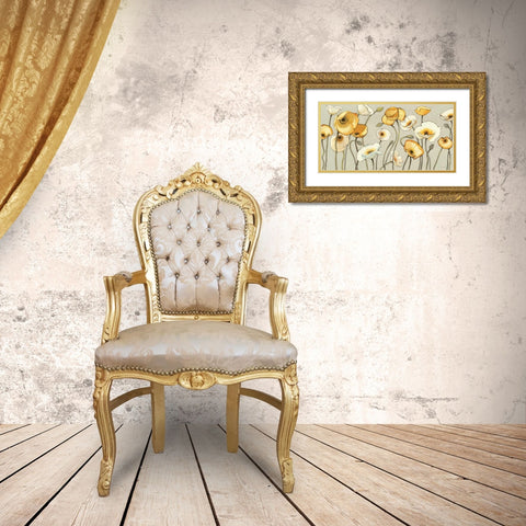 Jaune Gris I Gold Ornate Wood Framed Art Print with Double Matting by Novak, Shirley