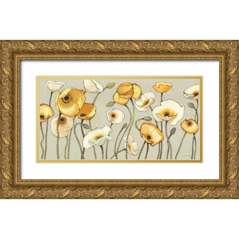 Jaune Gris I Gold Ornate Wood Framed Art Print with Double Matting by Novak, Shirley