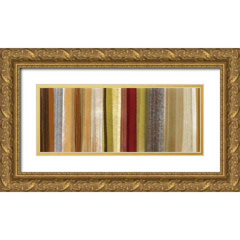 Woven Memories Panel I Gold Ornate Wood Framed Art Print with Double Matting by Wild Apple Portfolio