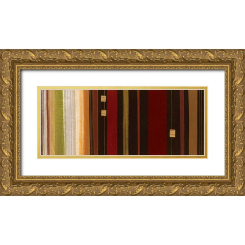 Woven Memories Panel II Gold Ornate Wood Framed Art Print with Double Matting by Wild Apple Portfolio