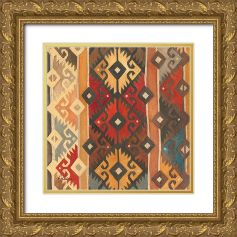 Southwest Pattern II Gold Ornate Wood Framed Art Print with Double Matting by Hristova, Albena