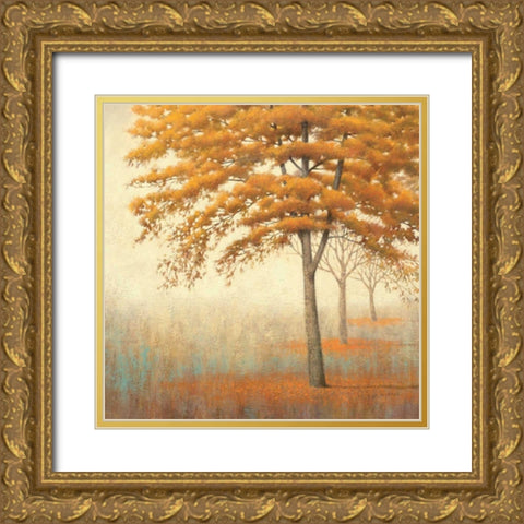 Autumn Trees I Gold Ornate Wood Framed Art Print with Double Matting by Wiens, James