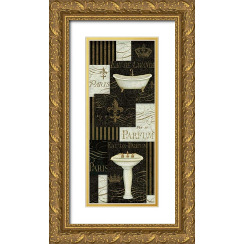 Bain De Luxe Collage I Gold Ornate Wood Framed Art Print with Double Matting by Brissonnet, Daphne