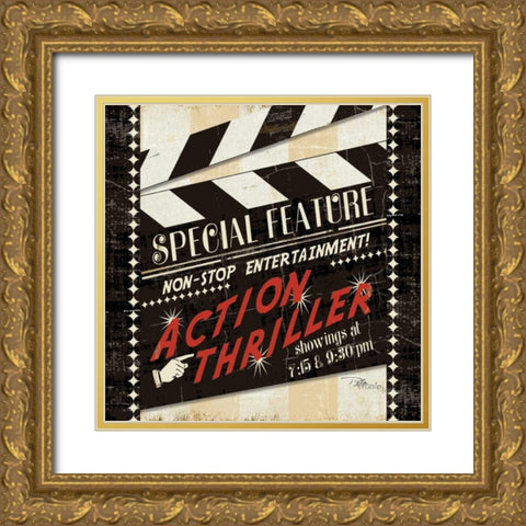 Action Thriller Gold Ornate Wood Framed Art Print with Double Matting by Pela Studio