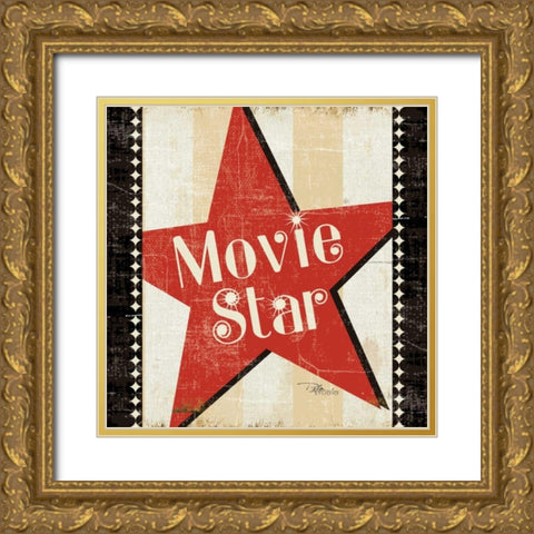 Movie Star Gold Ornate Wood Framed Art Print with Double Matting by Pela Studio
