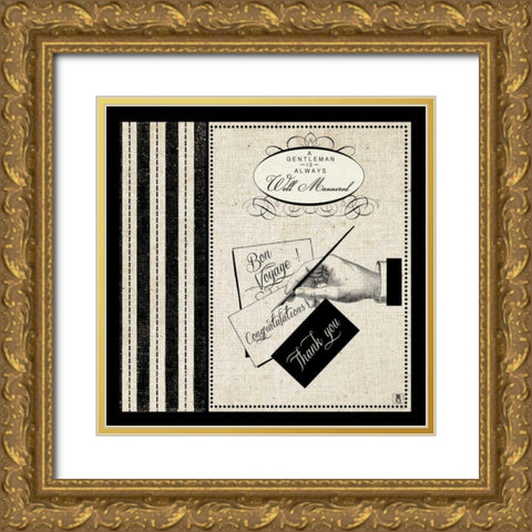 Gentleman IV Gold Ornate Wood Framed Art Print with Double Matting by Studio Mousseau