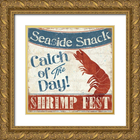Fresh Seafood III Gold Ornate Wood Framed Art Print with Double Matting by Pela Studio
