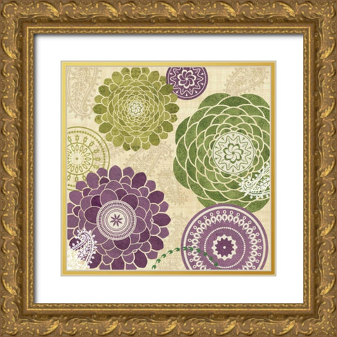 Garden Melody II Gold Ornate Wood Framed Art Print with Double Matting by Charron, Veronique