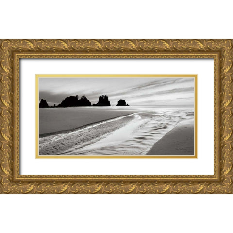 Shi Shi Point of Arches Gold Ornate Wood Framed Art Print with Double Matting by Audit, Lisa