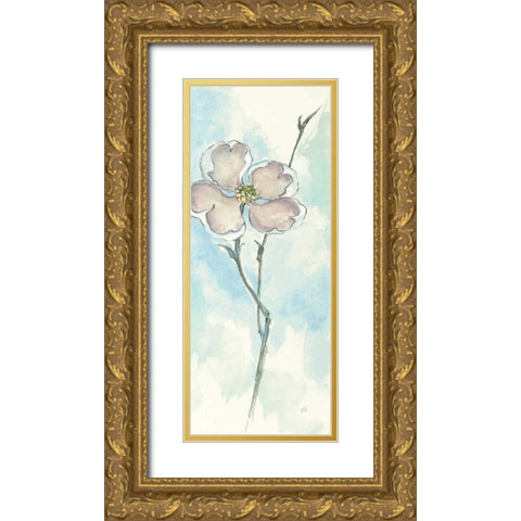 Solitary Dogwood II Gold Ornate Wood Framed Art Print with Double Matting by Paschke, Chris
