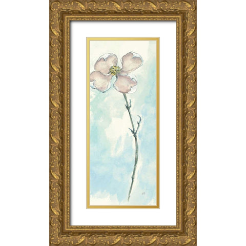 Solitary Dogwood III Gold Ornate Wood Framed Art Print with Double Matting by Paschke, Chris