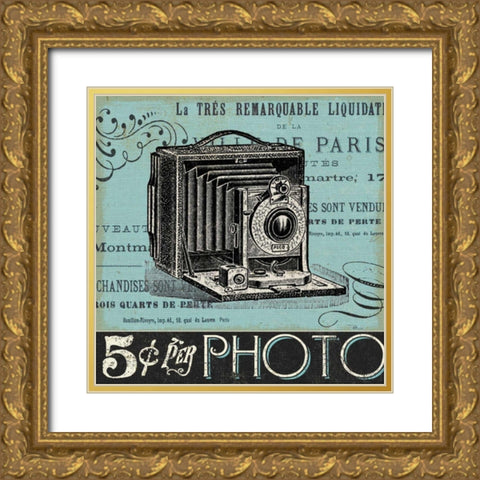 Memorabilia I Gold Ornate Wood Framed Art Print with Double Matting by Pela Studio