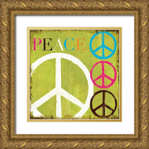 Peace Gold Ornate Wood Framed Art Print with Double Matting by Mullan, Michael