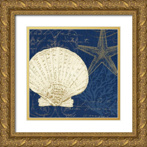 Coastal Moonlight II Gold Ornate Wood Framed Art Print with Double Matting by Pela Studio