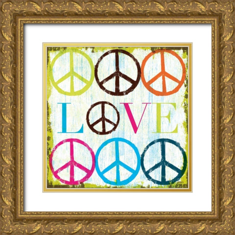 Love Gold Ornate Wood Framed Art Print with Double Matting by Mullan, Michael