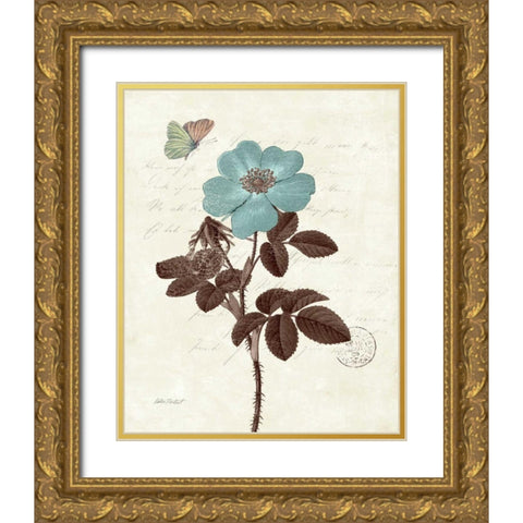 Touch of Blue II Gold Ornate Wood Framed Art Print with Double Matting by Pertiet, Katie