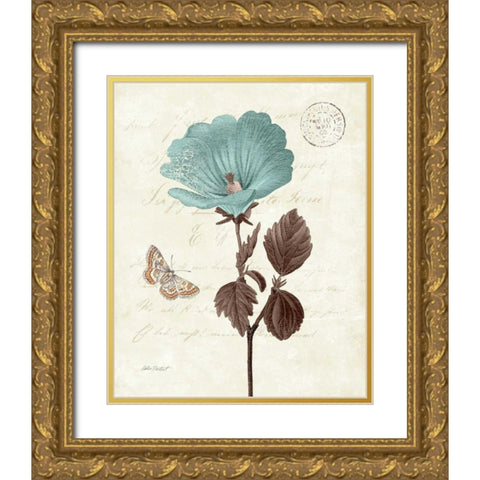 Touch of Blue III Gold Ornate Wood Framed Art Print with Double Matting by Pertiet, Katie