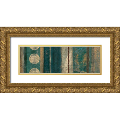 Bora Blue Gold Ornate Wood Framed Art Print with Double Matting by Silva, Roque