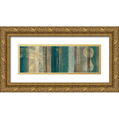 Kuna Blue Gold Ornate Wood Framed Art Print with Double Matting by Silva, Roque