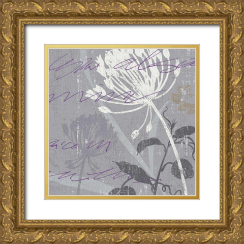 Greenology Gray - II Gold Ornate Wood Framed Art Print with Double Matting by Audit, Lisa