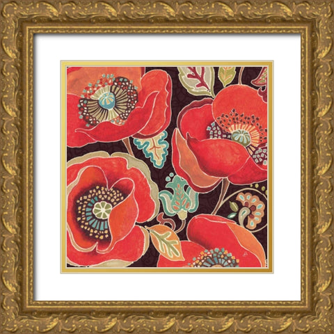 Moroccan Red IV Gold Ornate Wood Framed Art Print with Double Matting by Brissonnet, Daphne