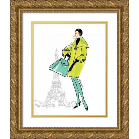 Colorful Fashion II - Paris Gold Ornate Wood Framed Art Print with Double Matting by Tavoletti, Anne