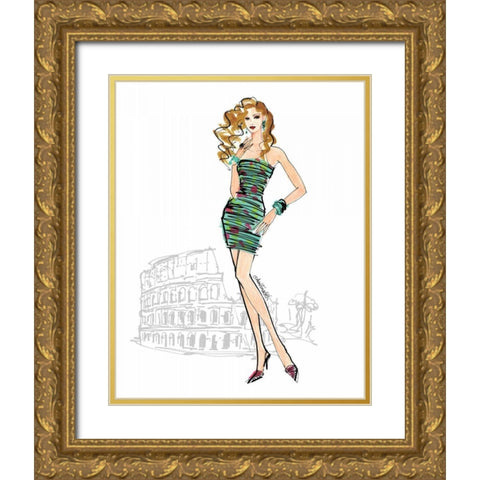 Colorful Fashion IV - Rome Gold Ornate Wood Framed Art Print with Double Matting by Tavoletti, Anne