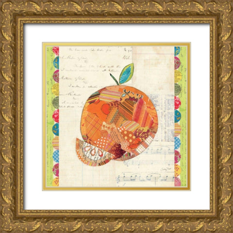 Fruit Collage IV - Orange Gold Ornate Wood Framed Art Print with Double Matting by Prahl, Courtney