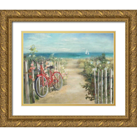 Summer Ride Crop Gold Ornate Wood Framed Art Print with Double Matting by Nai, Danhui