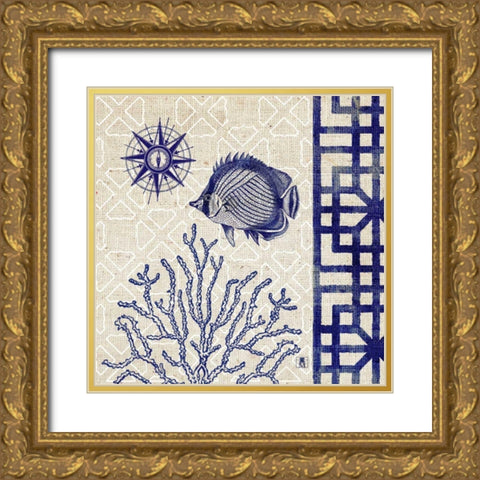 Sea Shore Square II Gold Ornate Wood Framed Art Print with Double Matting by Studio Mousseau