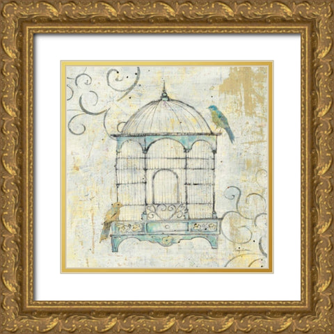 Bird Cage IV Gold Ornate Wood Framed Art Print with Double Matting by Tillmon, Avery