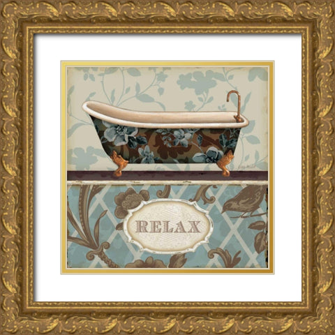 Bathroom Bliss I Gold Ornate Wood Framed Art Print with Double Matting by Audit, Lisa
