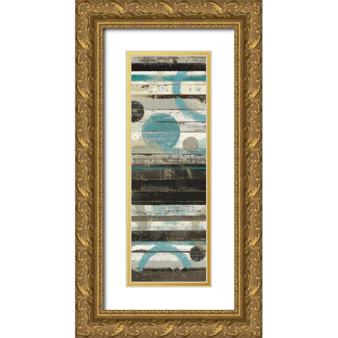 Blue Zephyr Panel Gold Ornate Wood Framed Art Print with Double Matting by Schick, Mike