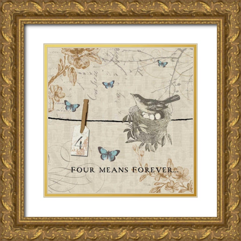 Words that Count IV Gold Ornate Wood Framed Art Print with Double Matting by Pela