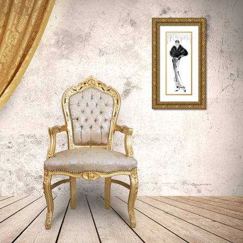 Fifties Fashion I with Red Gold Ornate Wood Framed Art Print with Double Matting by Tavoletti, Anne