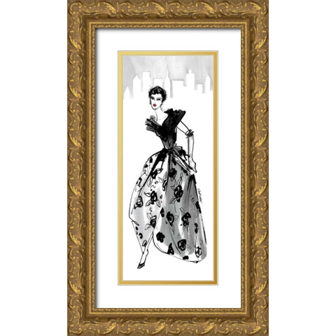 Fifties Fashion II with Red Gold Ornate Wood Framed Art Print with Double Matting by Tavoletti, Anne