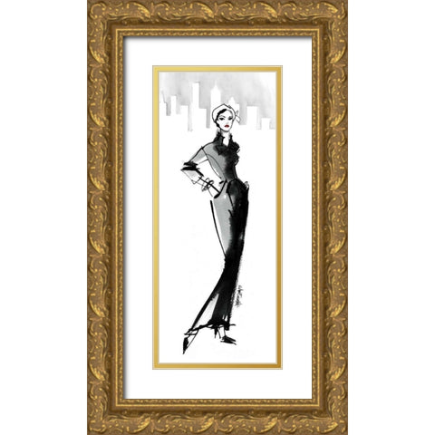 Fifties Fashion III with Red Gold Ornate Wood Framed Art Print with Double Matting by Tavoletti, Anne