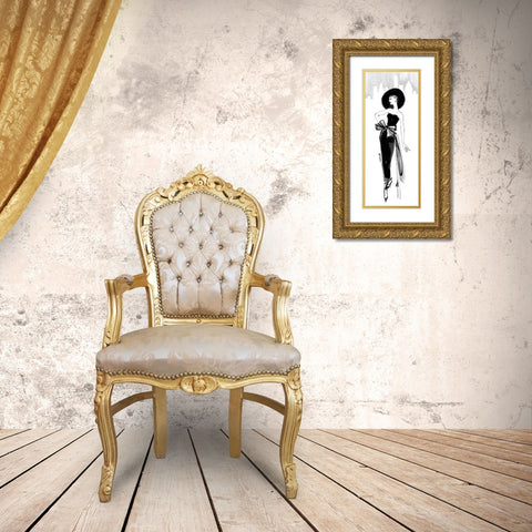 Fifties Fashion IV with Red Gold Ornate Wood Framed Art Print with Double Matting by Tavoletti, Anne